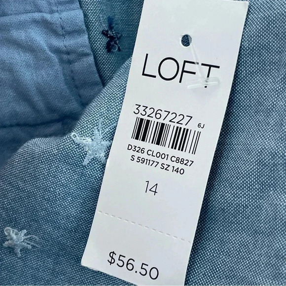 NWT LOFT Womens Size 14 The washed twill short 4" 0064 - Picture 3 of 11
